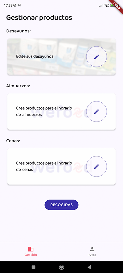 WeFood pantalla 3